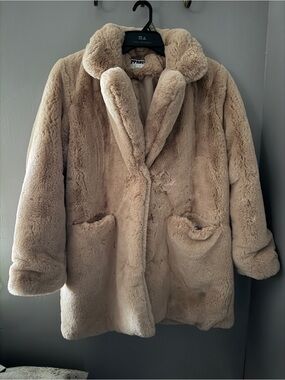 Apparis Beige Teddy Faux Fur Jacket